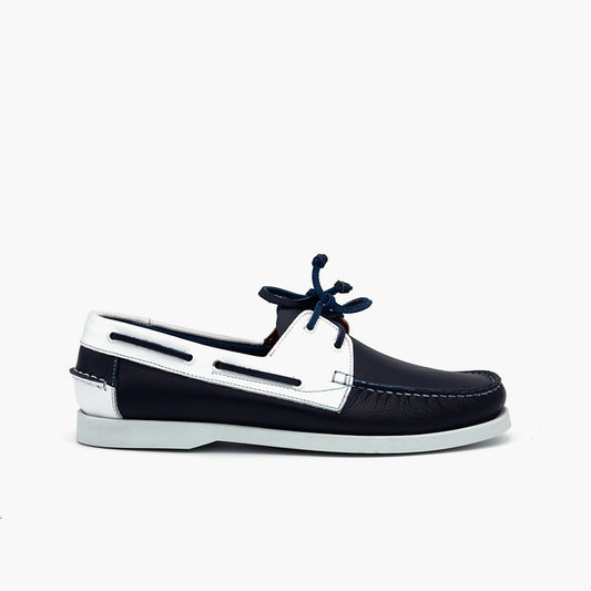 187 Boat Cuir Bleu & Blanc