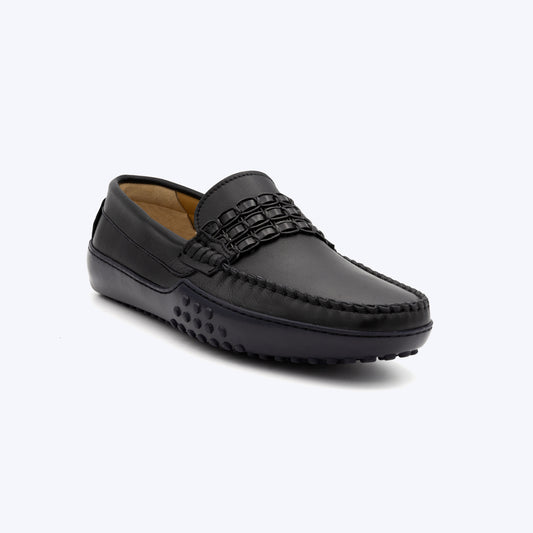 198 Mocassin Cuir Noir