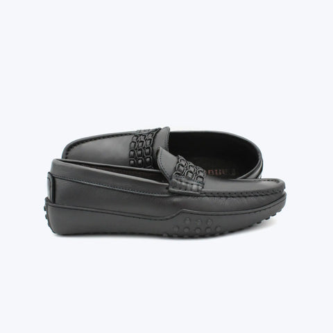 198 Mocassin Cuir Noir
