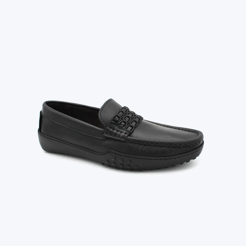 198 Mocassin Cuir Noir