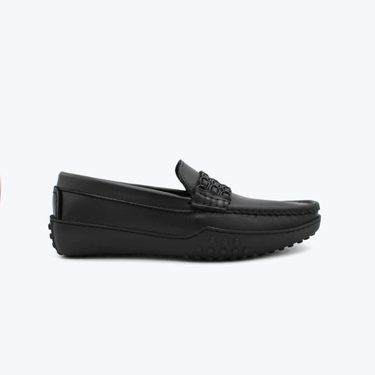 198 Mocassin Cuir Noir