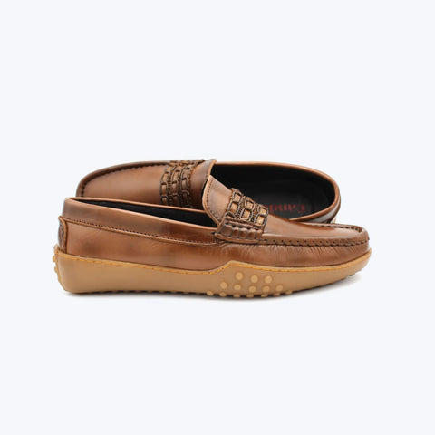 198 Mocassin Cuir Tabac