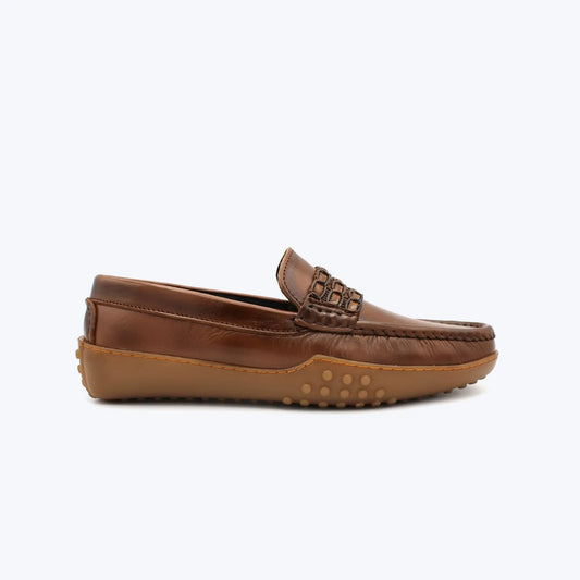 198 Mocassin Cuir Tabac