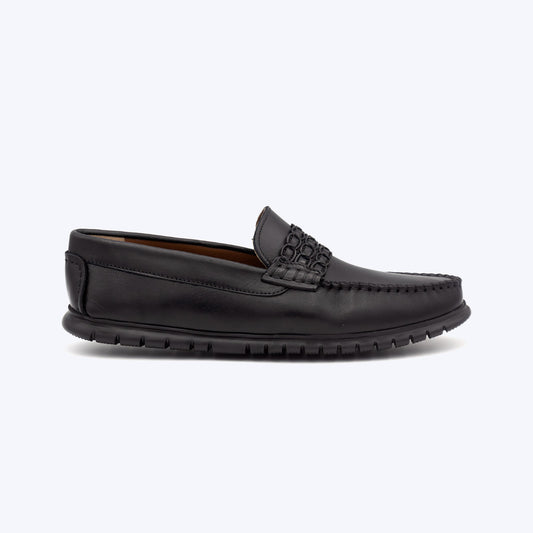 200  Mocassin Cuir Noir