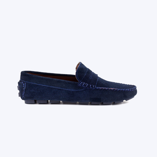194  Mocassin Daim Bleu Marine