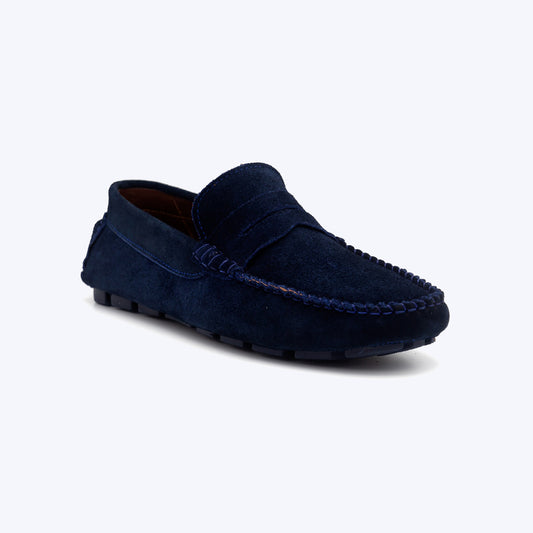 194  Mocassin Daim Bleu Marine