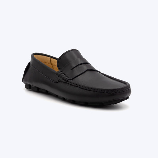 194  Mocassin Cuir Noir