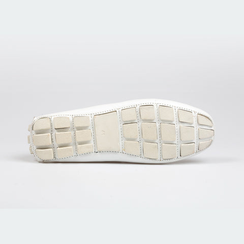 194 Mocassin Cuir Blanc