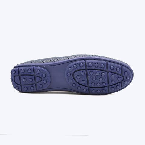144  Mocassin Cuir Pr Bleu