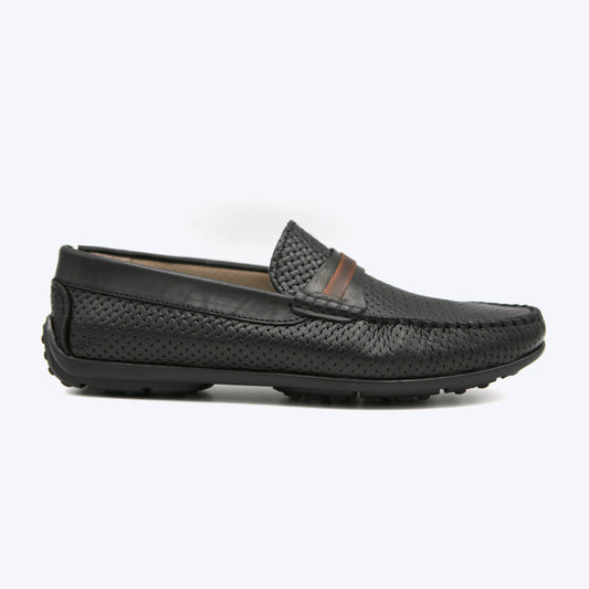 144  Mocassin Cuir Pr Noir