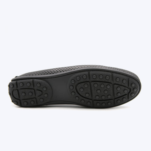 144  Mocassin Cuir Pr Noir