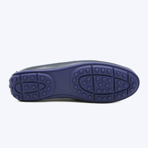 144  Mocassin Cuir Bleu