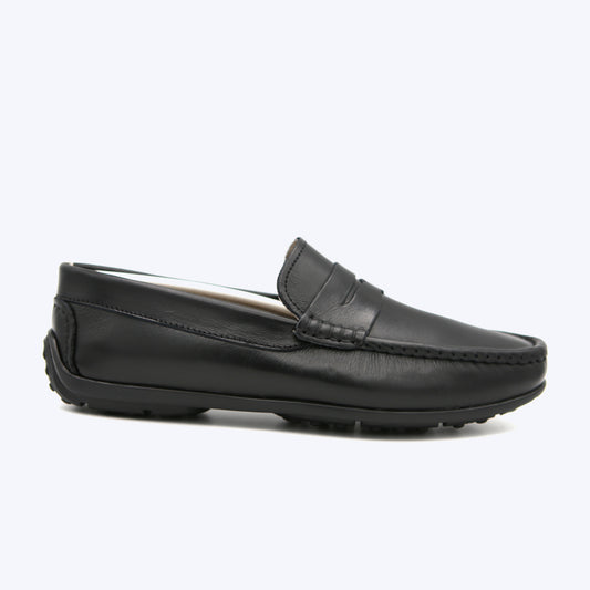 144  Mocassin Cuir Noir