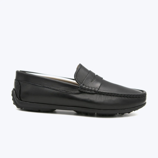 144  Mocassin Cuir Noir