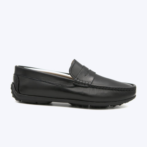 144  Mocassin Cuir Noir