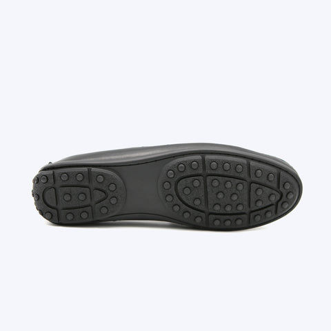 144  Mocassin Cuir Noir