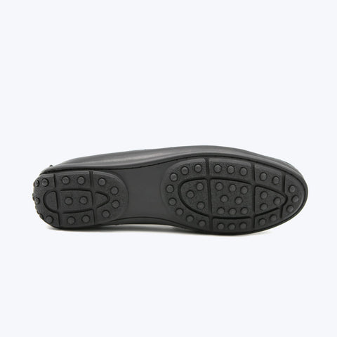 144  Mocassin Cuir Noir