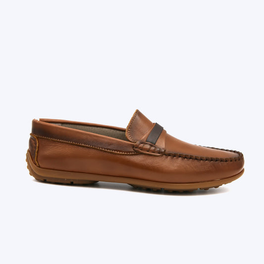 144  Mocassin Cuir  Tabac &