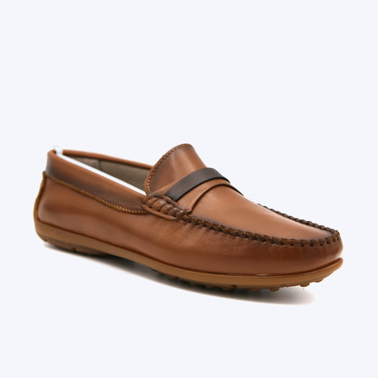 144  Mocassin Cuir  Tabac &