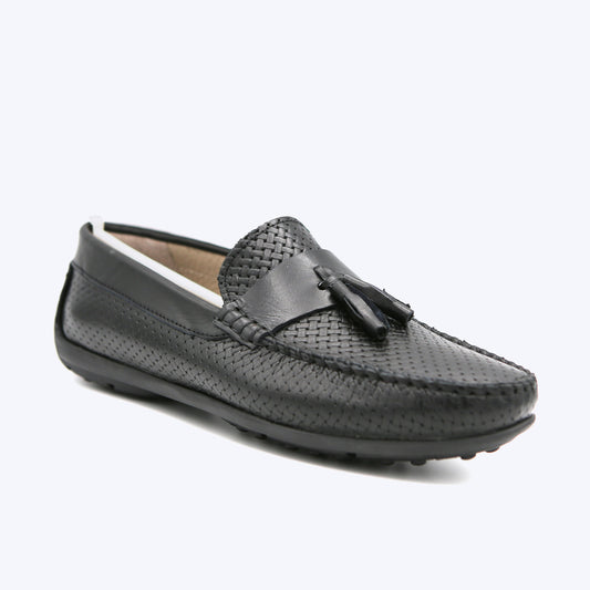 145 MOCASSIN CUIR  PR NOIR