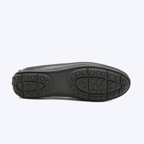 145 MOCASSIN CUIR  PR NOIR