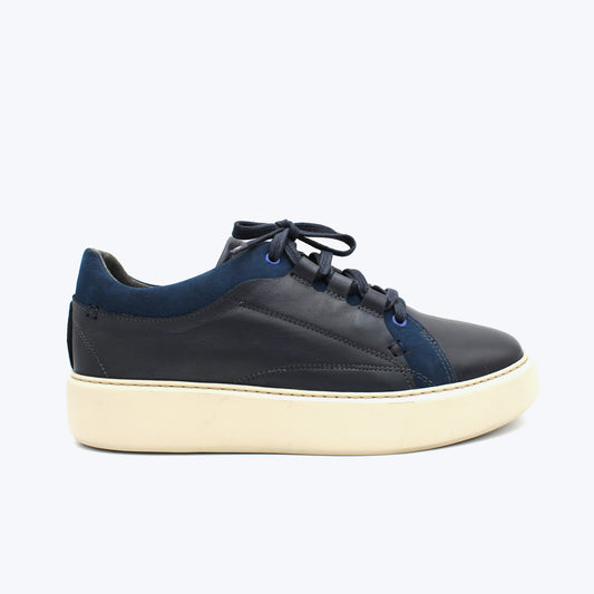 115 Basket Cuir Bleu Marine