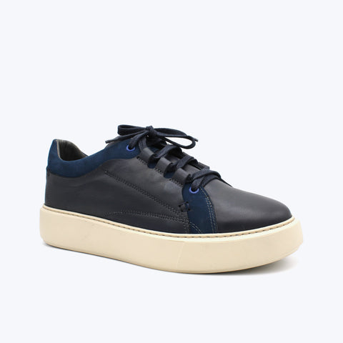 115 Basket Cuir Bleu Marine